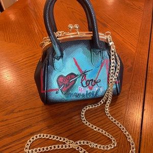 One of a Kind Hand Painted Designer Ermine Bag